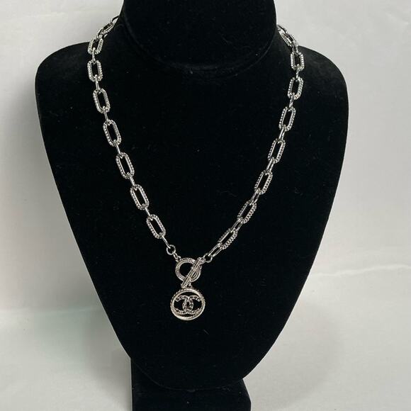 CHANEL Jewelry - Chanel Silver Chain Necklace  Pendant
